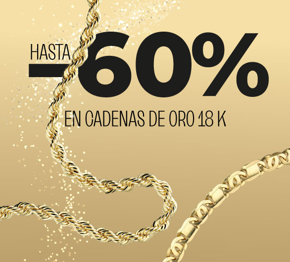 -55% en cadenas de oro 18k